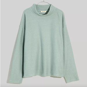 Funnelneck Drop-Shoulder Top in Frosted Sage Small